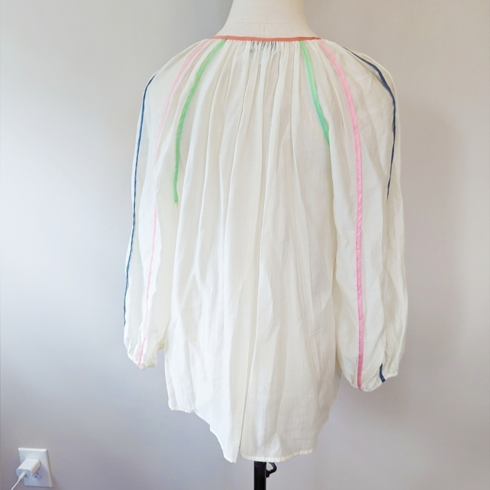 Current Air Multi-Colored Binding Tie Front Top - image 8